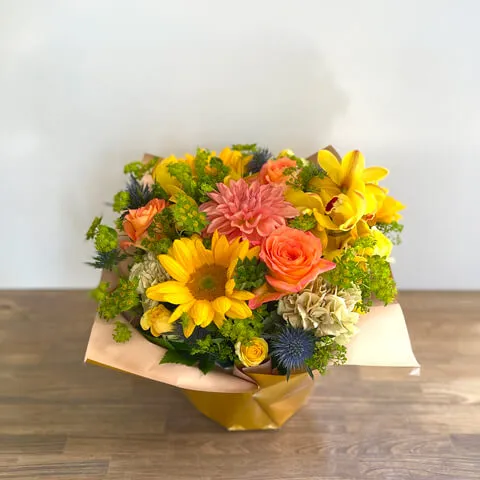 黄オレンジ系 アレンジメント