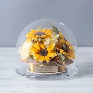 ガラスドーム【①ラージ】【バラ等】【4〜12輪目安】【立体保存加工】 - 立体加工 - プロポーズ | アフターブーケ加工事例