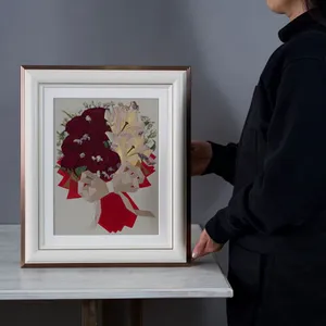 【36額サイズ】白系ウエディングブーケの押し花 - 押し花 - プロポーズ | アフターブーケ加工事例