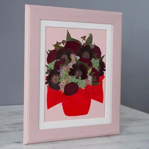 【36額サイズ】白系ウエディングブーケの押し花 - 押し花 - 記念 | アフターブーケ加工事例