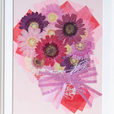 36額サイズ】ガーベラ12本花束の押し花｜広島花屋オンラインショップ花将