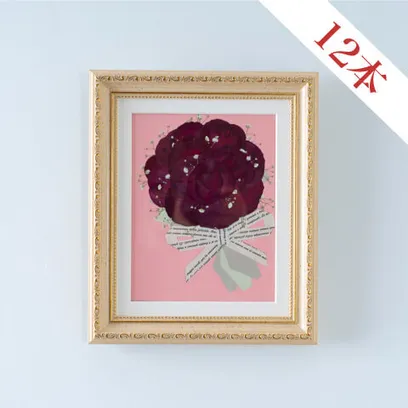 【26額】赤バラ12本（かすみ草入り） 押し花【決済専用商品】