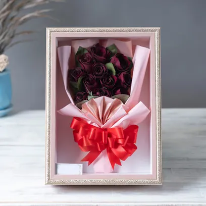フレーム額【花束タイプ】【バラ等】【12本目安】【立体保存加工】