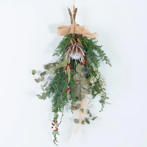 花屋の手作り クリスマス スワッグ