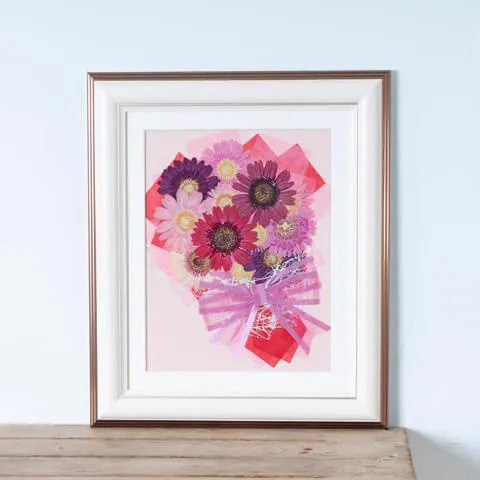 36額】ガーベラ12本花束の押し花【決済専用商品】｜広島花屋