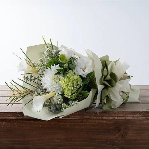 【韓国風ラッピング】白系ドレスブーケ