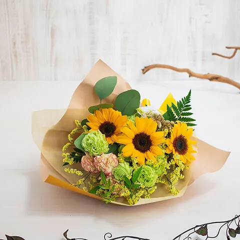 ひまわり花束｜広島花屋オンラインショップ花将