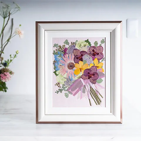 【36額サイズ】ウエディングブーケの押し花