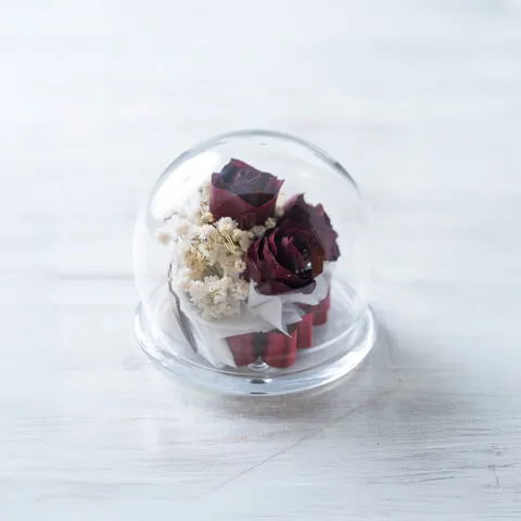 ガラスドーム【②スモール】【バラ等】【1〜3輪目安】【立体保存加工】【決済専用商品】