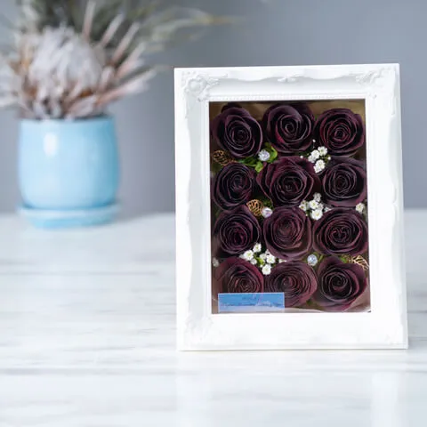 フレーム額【⑤スモール】【8〜12小輪目安】【さまざまな花】【立体保存加工】【決済専用商品】