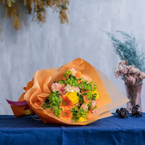黄オレンジ系 花束