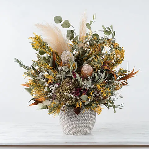 アースカラーのナチュラルドライアレンジ