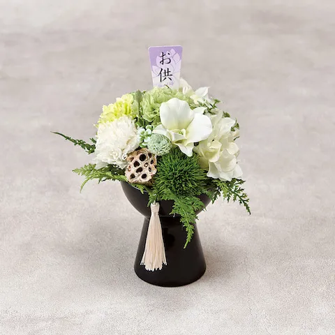 お供え用緑プリザーブドフラワー