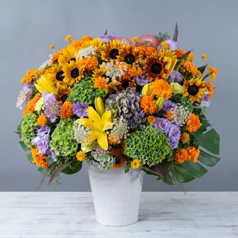 陽だまり色で季節のお花 特大 アレンジメント