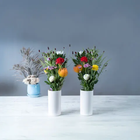 【墓用】【秋の彼岸にも】 季節花の墓花1対（左右に1つずつ）