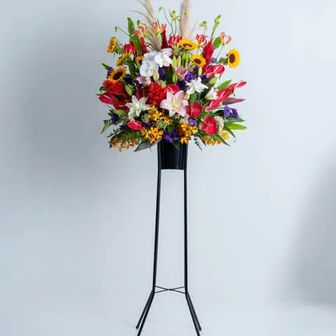 スタンド花　1段　カラフル色MIX