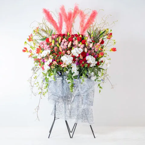 豪華赤系スタンド花