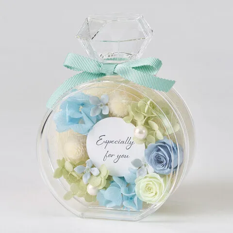 ブルー系フレグランスボトルプリザ