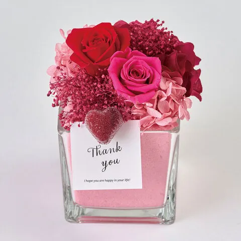 レッド系プリザーブドフラワー