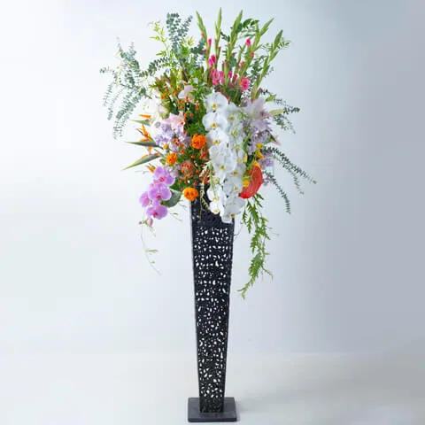 スタンド花　1段胡蝶蘭入れておまかせ 1段メッシュ脚