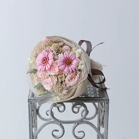 プリザーブドフラワー ブーケ ピンクホワイト ピンク系プリザーブドフラワーブーケ｜広島花屋オンラインショップ花将