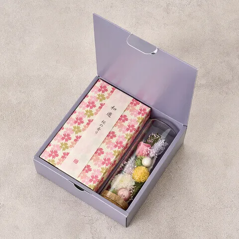 御供 仏壇 ピンク系プリザ 線香セット