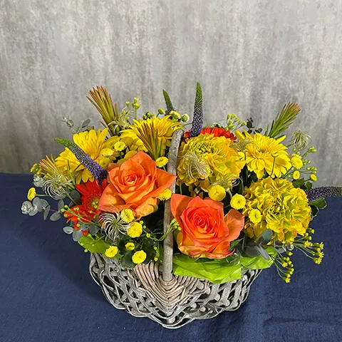 黄オレンジ系アレンジメントひまわり