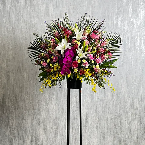 スタンド花　1段ミックスカラー