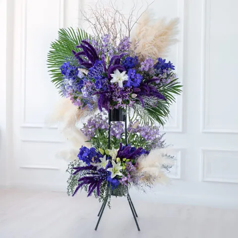 豪華紫系スタンド花 2段