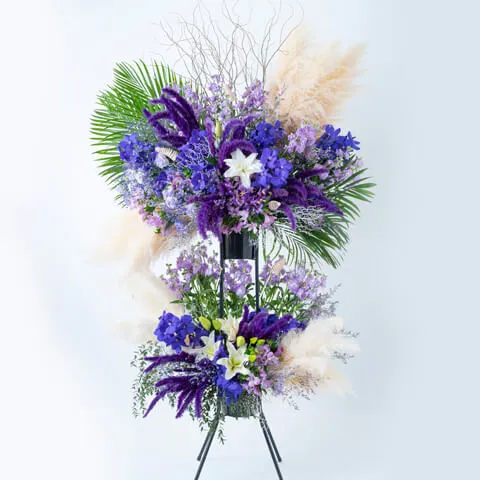 紫系スタンド花