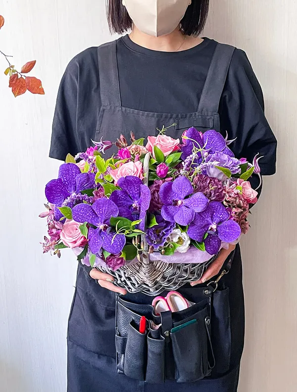 紫系おまかせアレンジメント｜広島花屋オンラインショップ花将