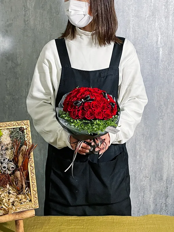 赤バラ50本のプリザーブドフラワー｜広島花屋オンラインショップ花将