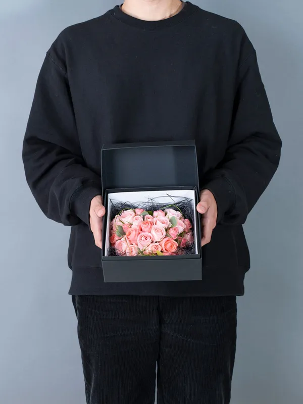 ピンク系生花 バラのフラワーBOX｜広島花屋オンラインショップ花将