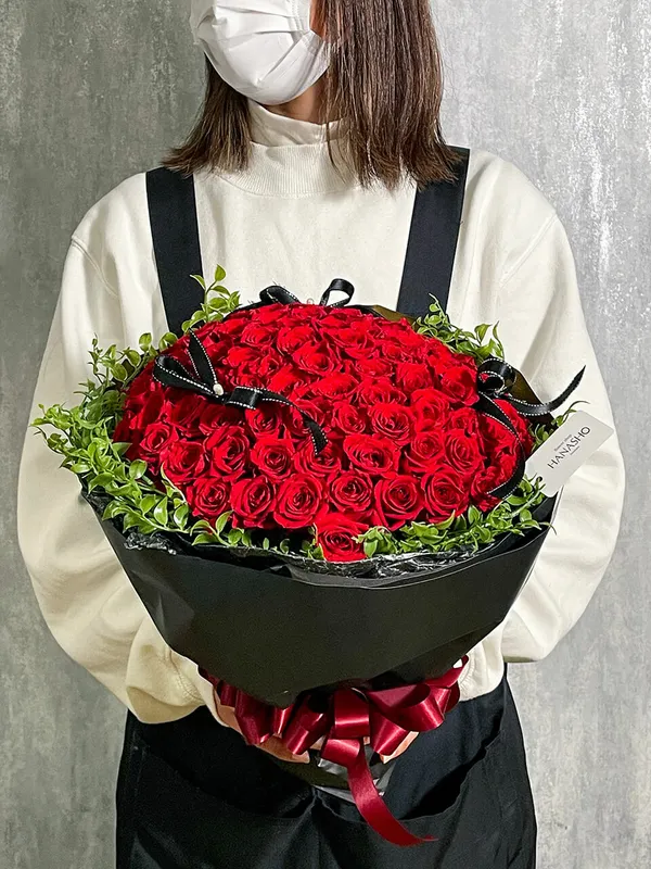 赤バラのプリザーブドフラワー108本｜広島花屋オンラインショップ花将