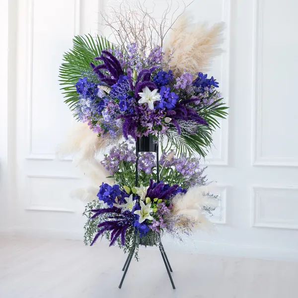 蓮の花デザイン フロアスタンド　白紫　2台セット 蓮の花デザイン フロアスタンド 白紫 2台セット 蓮の花デザイン フロア