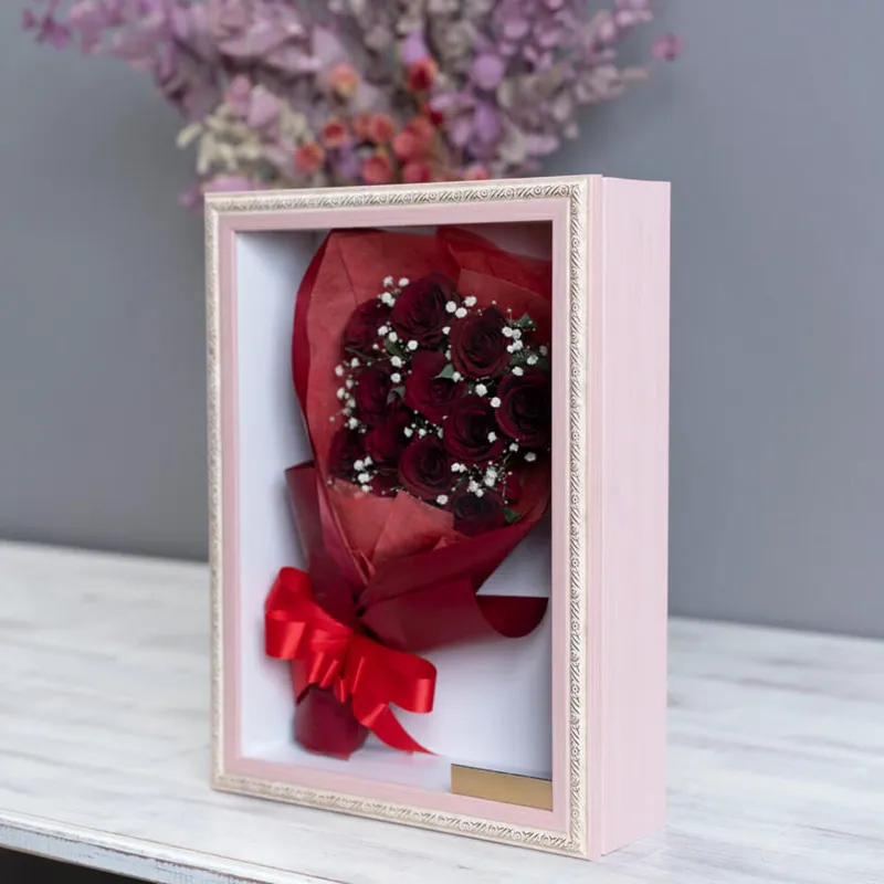 フレーム額【花束タイプ】【バラ等】【12本目安】【立体保存加工】 - 立体加工 - プロポーズ | アフターブーケ加工事例 - 写真2