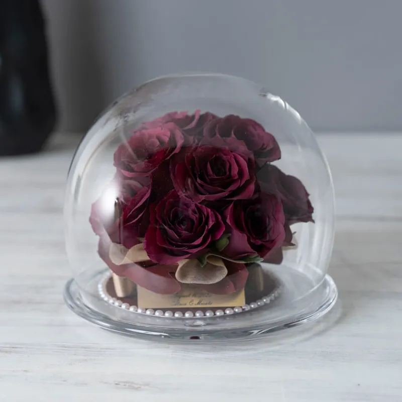 ガラスドーム【①ラージ】【バラ等】【4〜12輪目安】【立体保存加工】 - 立体加工 - プロポーズ | アフターブーケ加工事例 - 写真1