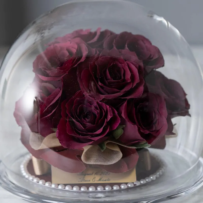 ガラスドーム【①ラージ】【バラ等】【4〜12輪目安】【立体保存加工】 - 立体加工 - プロポーズ | アフターブーケ加工事例 - 写真2