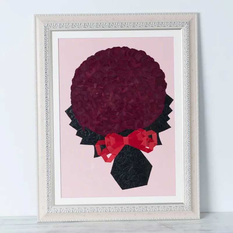 【60額】【1品種】【 押し花】【赤バラ61〜108本】 【ヒマワリ小輪108本】⑨ - 押し花 - プロポーズ | アフターブーケ加工事例 - 写真1