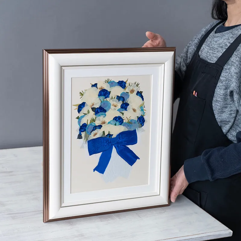 【36額サイズ】【複数品種】【押し花】【ウェディングブーケ5〜6割お入れ可能】④ - 押し花 - プロポーズ | アフターブーケ加工事例 - 写真2