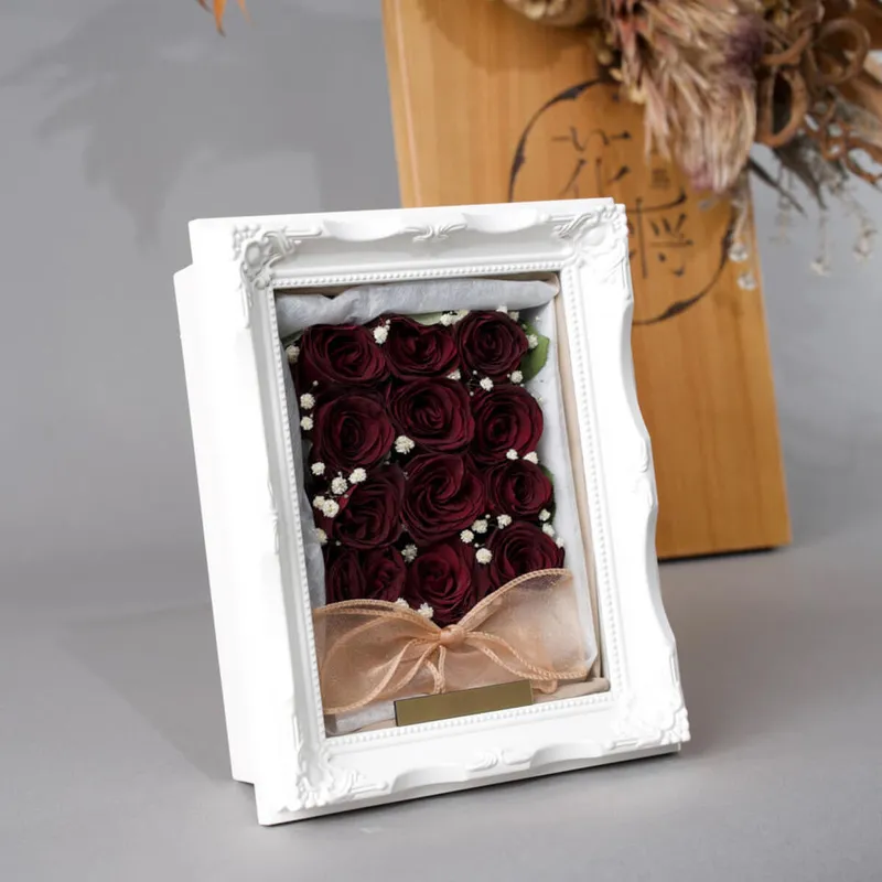 フレーム額【⑤スモール】【敷詰タイプ】【さまざまな花】【立体保存加工】 - 立体加工 - プロポーズ | アフターブーケ加工事例 - 写真2