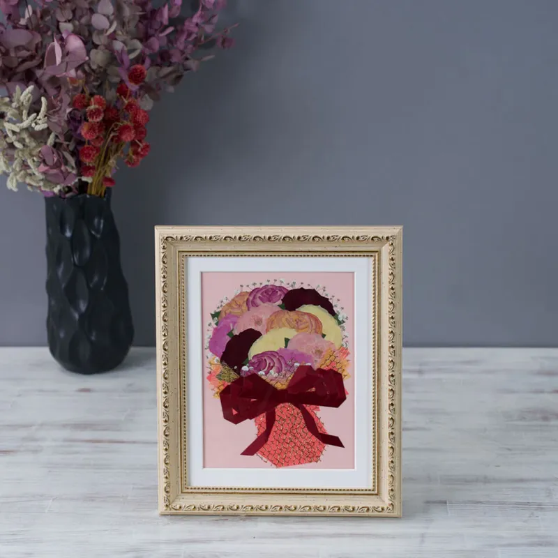 【26額サイズ】【複数品種】【押し花】【ウェディングブーケ3〜4割お入れ可能】② - 押し花 - プロポーズ | アフターブーケ加工事例 - 写真1