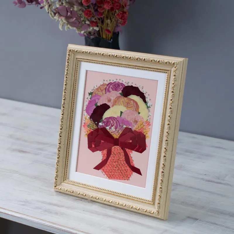 【26額サイズ】【複数品種】【押し花】【ウェディングブーケ3〜4割お入れ可能】② - 押し花 - プロポーズ | アフターブーケ加工事例 - 写真2