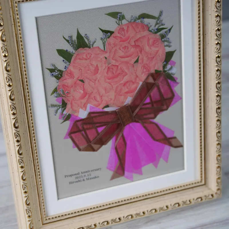 【26額サイズ】【1品種】※バラなど【1〜12本】【 押し花】① - 押し花 - プロポーズ | アフターブーケ加工事例 - 写真3