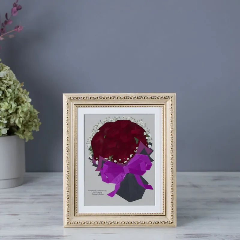 【26額】【1品種】※バラなど【1〜12本】【 押し花】① - 押し花 - プロポーズ | アフターブーケ加工事例 - 写真1