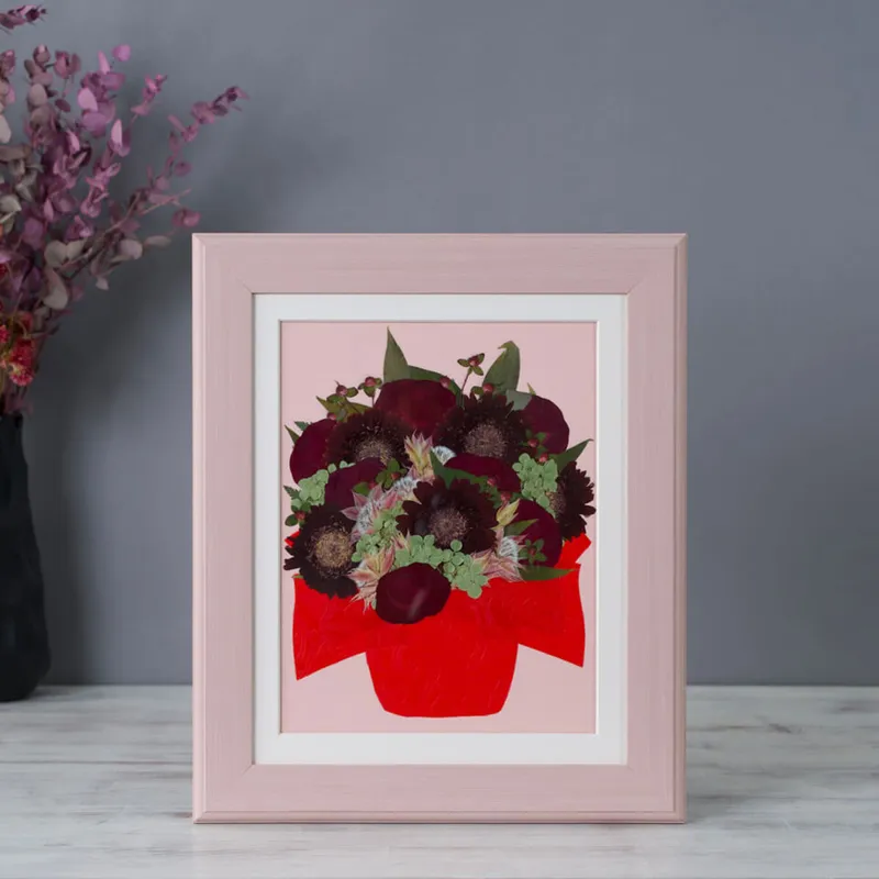 【36額サイズ】白系ウエディングブーケの押し花 - 押し花 - 記念 | アフターブーケ加工事例 - 写真1