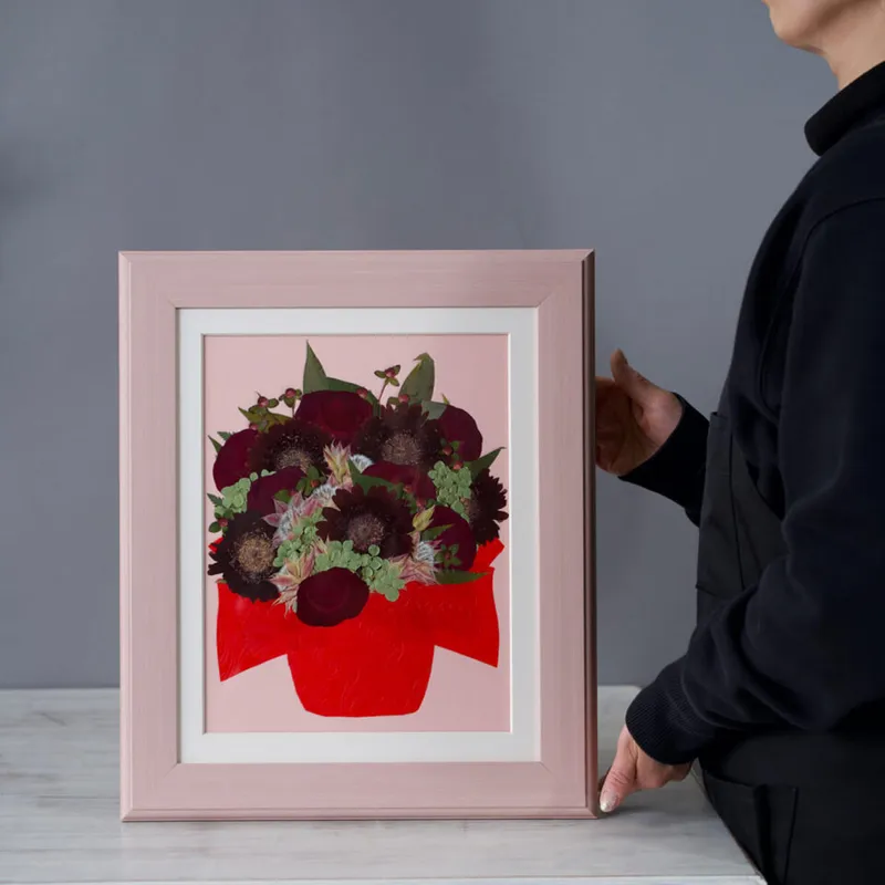 【36額サイズ】白系ウエディングブーケの押し花 - 押し花 - 記念 | アフターブーケ加工事例 - 写真3