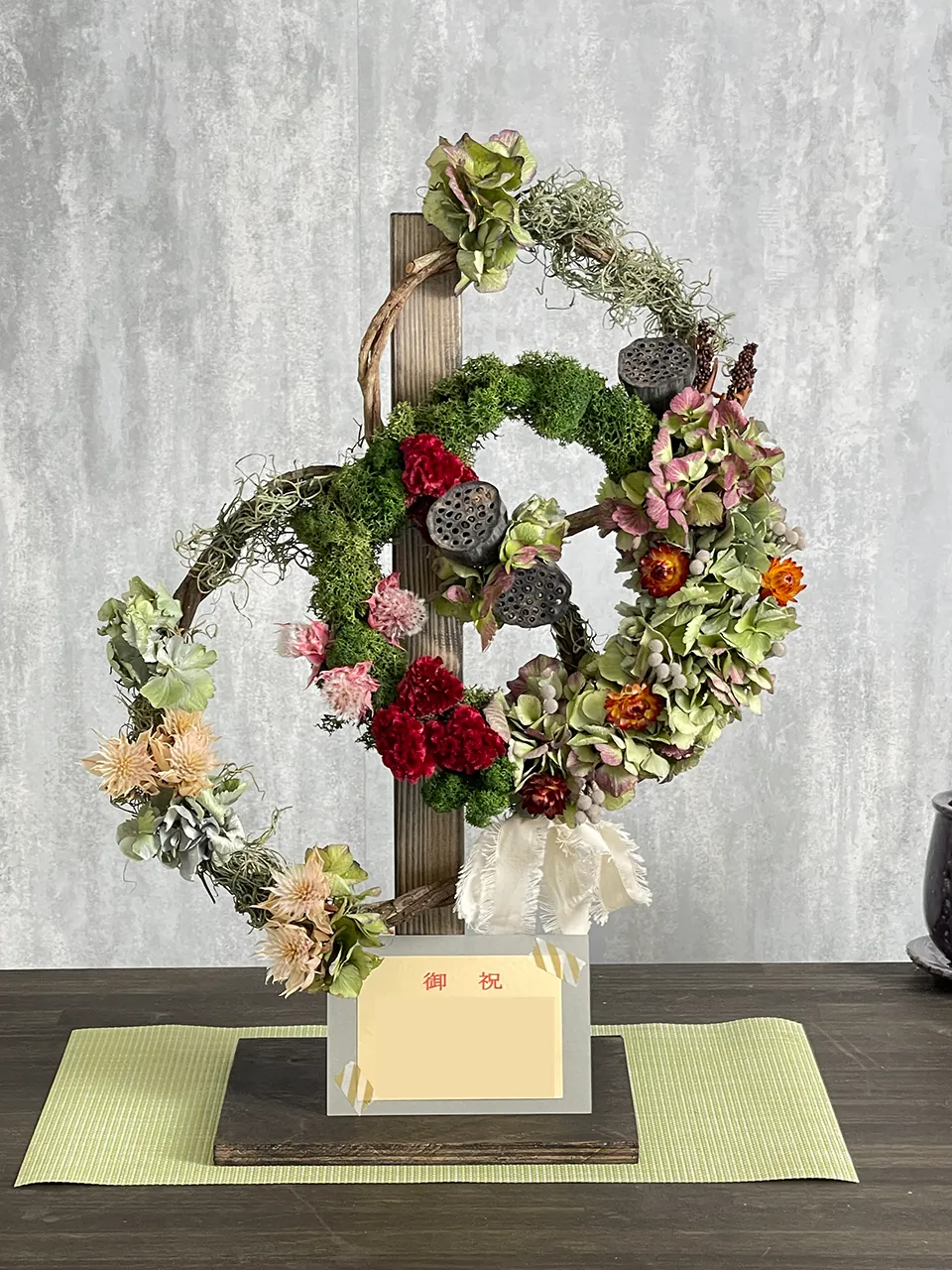 ドライフラワーリースアレンジメント｜広島花屋オンラインショップ花将