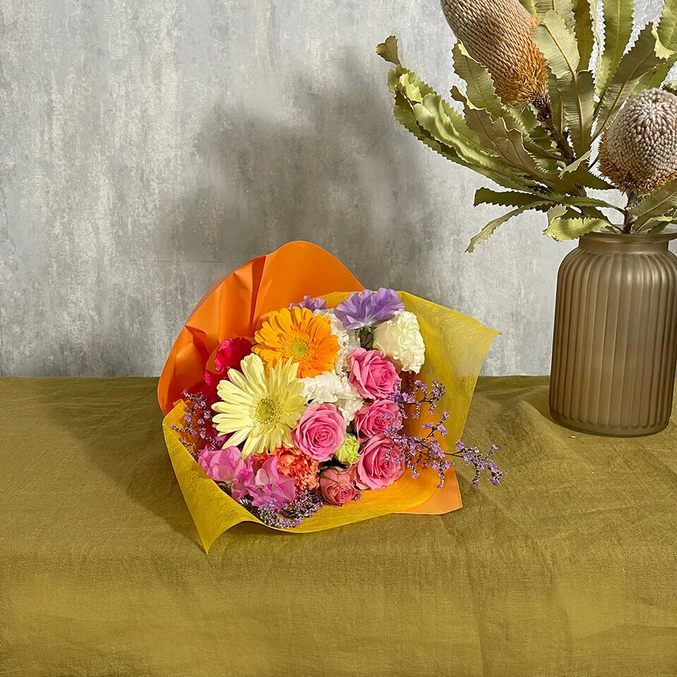 パステルカラーのおまかせ花束｜広島花屋オンラインショップ花将