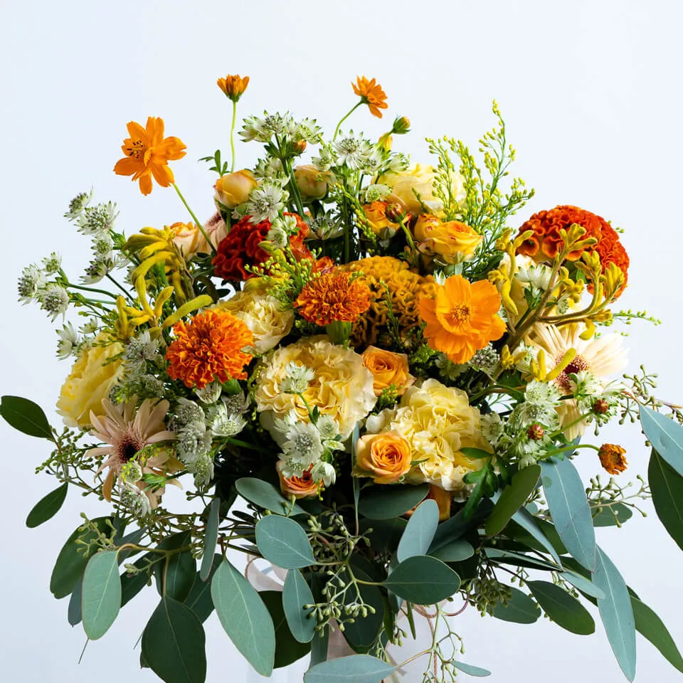 黄色オレンジ系のウエディングブーケ｜広島花屋オンライン